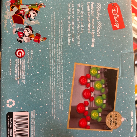 Disney Mickey Mouse Musical Light String - Red and Green - Picture 3 of 3